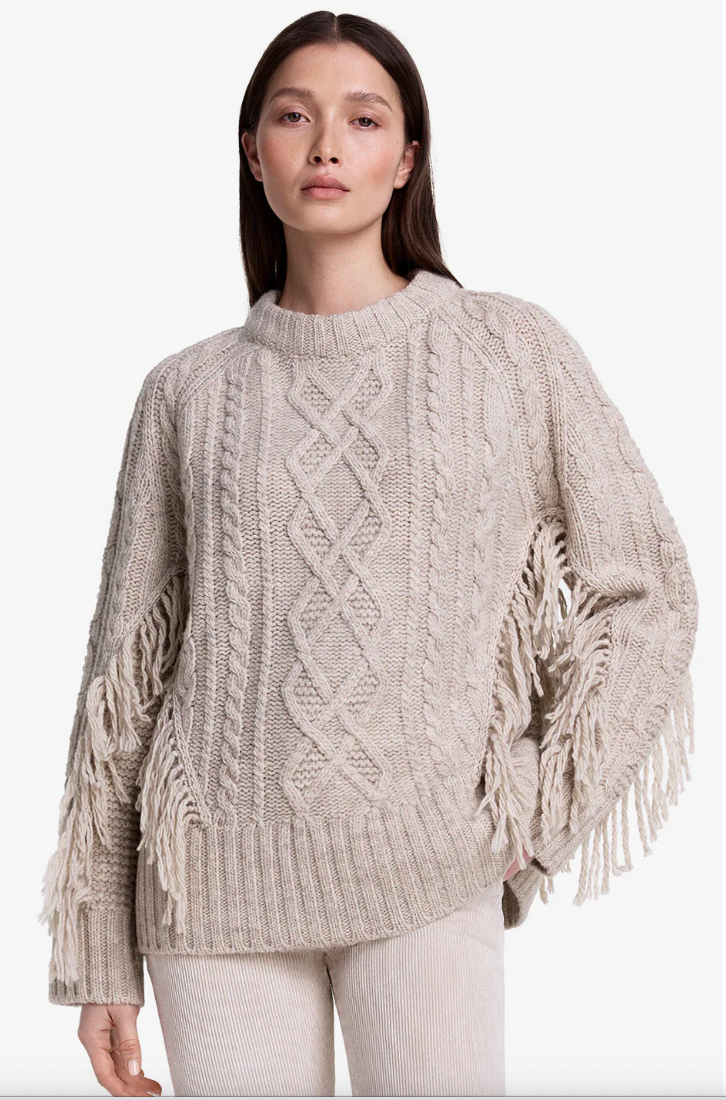 Crewneck Fringe Sweater