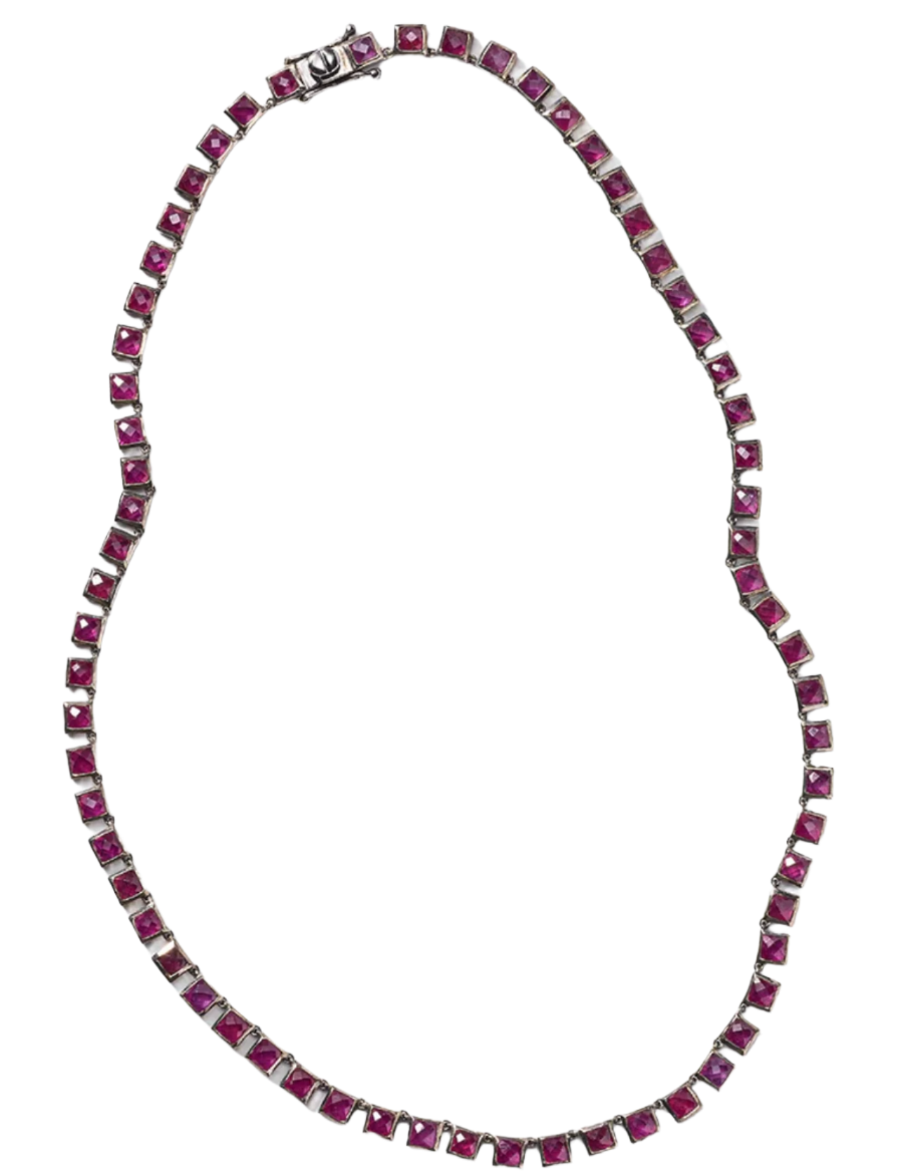 Ruby Tile Rivière Necklace