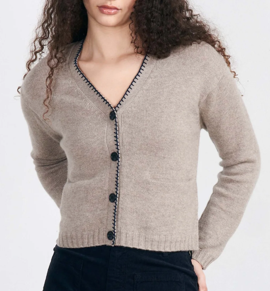 Blanket Stitch Cardigan - L