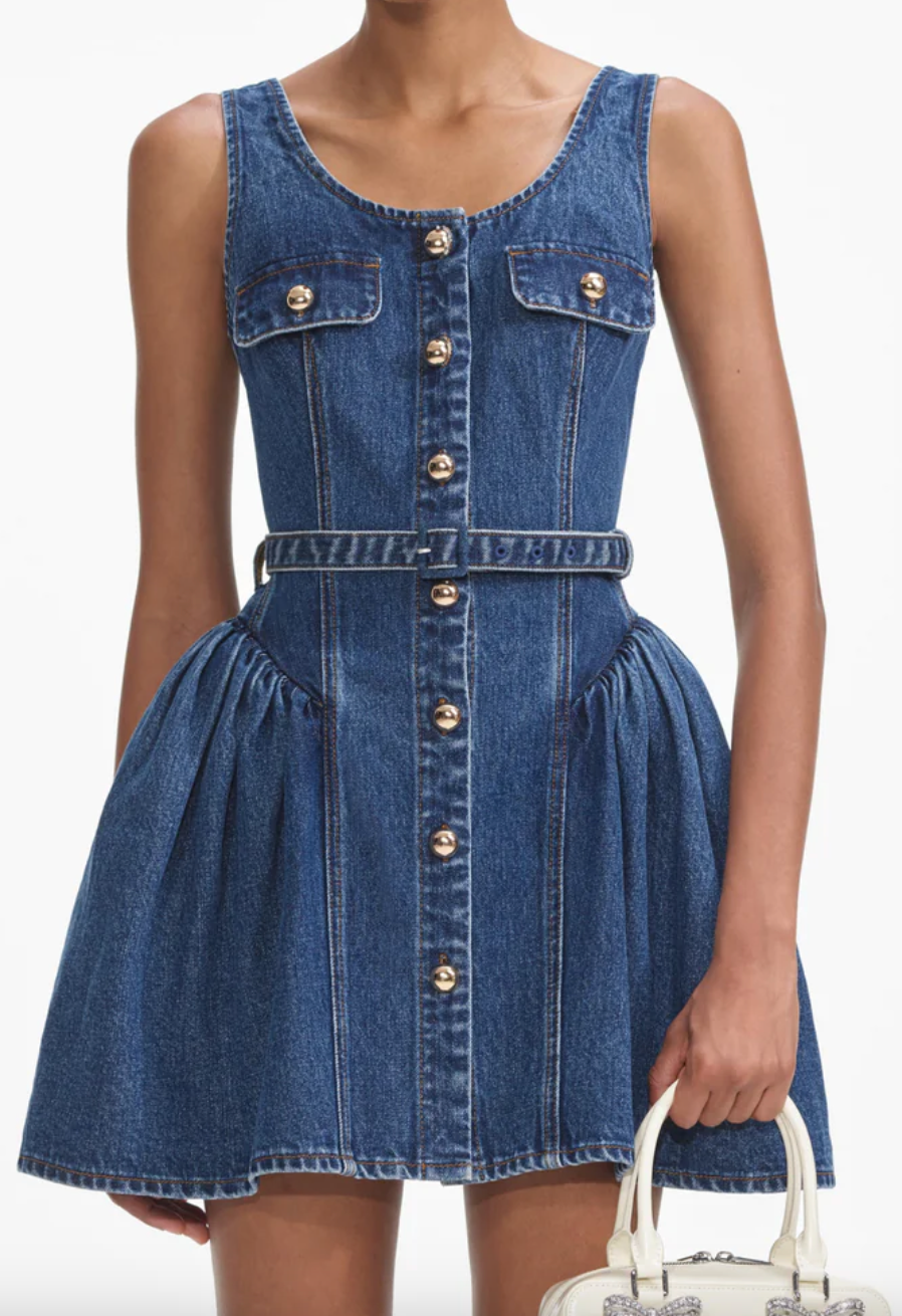 Flared Denim Mini Dress