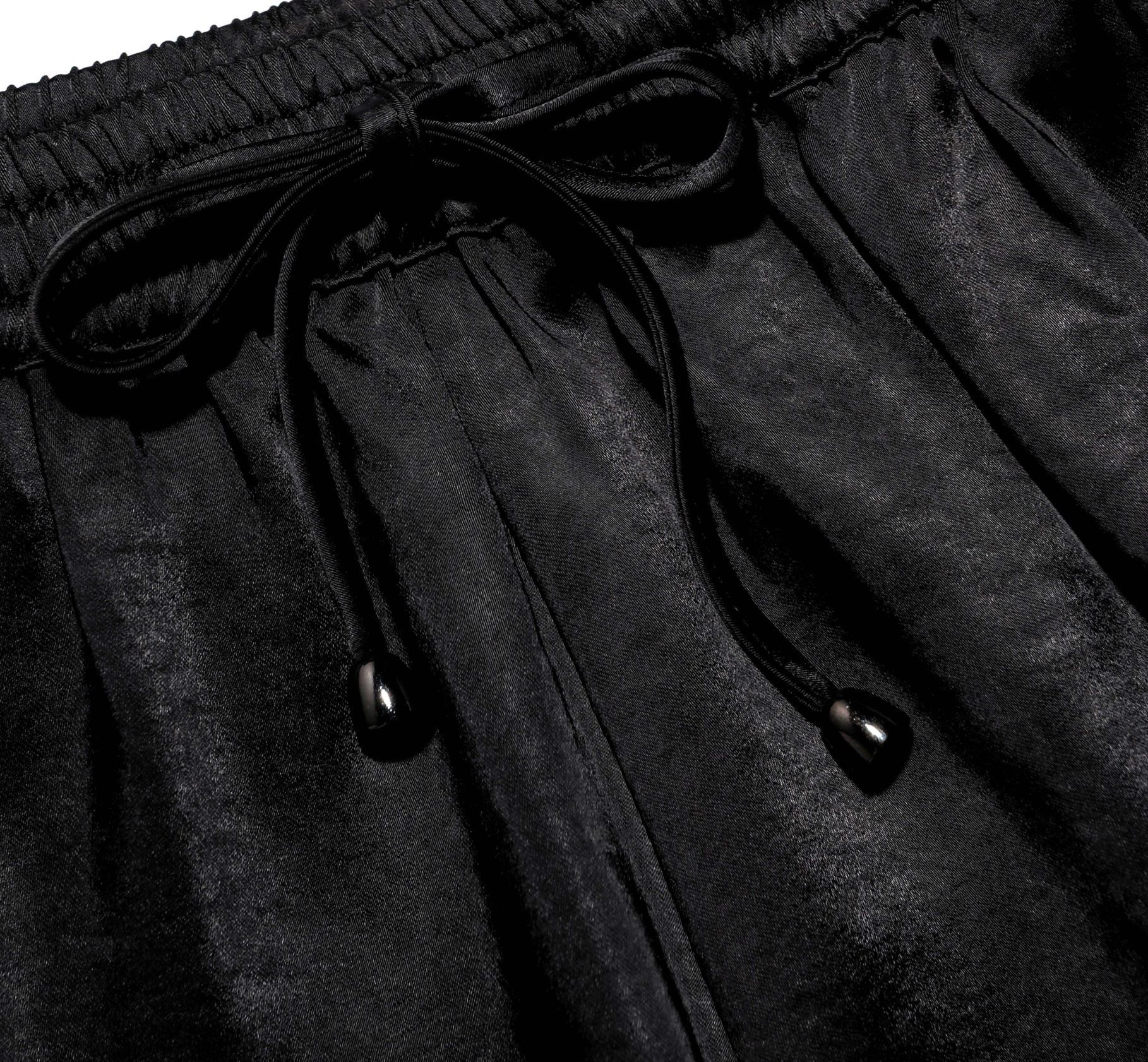 Black Satin Lace Shorts