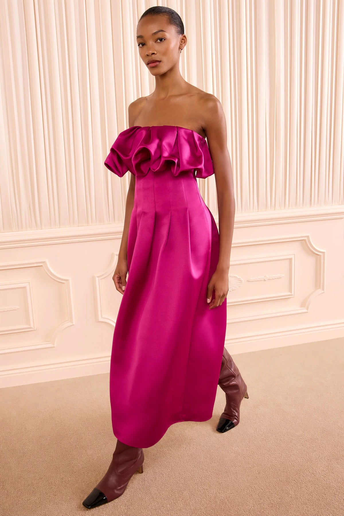 Cosima Strapless Satin Dress